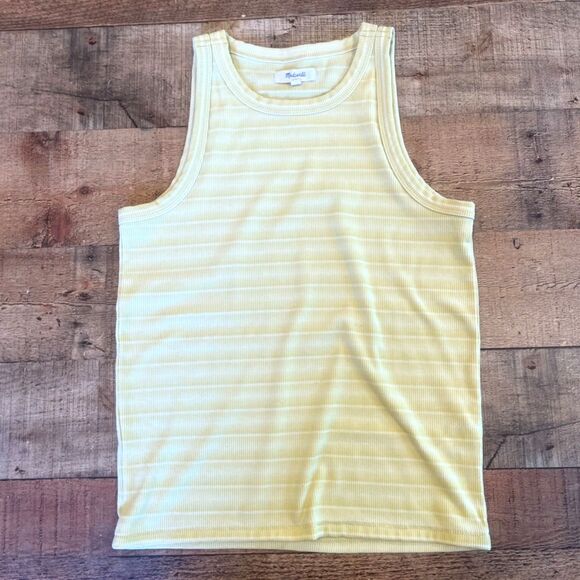 Madewell Ribbed Westville Tank Top Crisp Pear Yellow Small Summer - Picture 7 of 7
